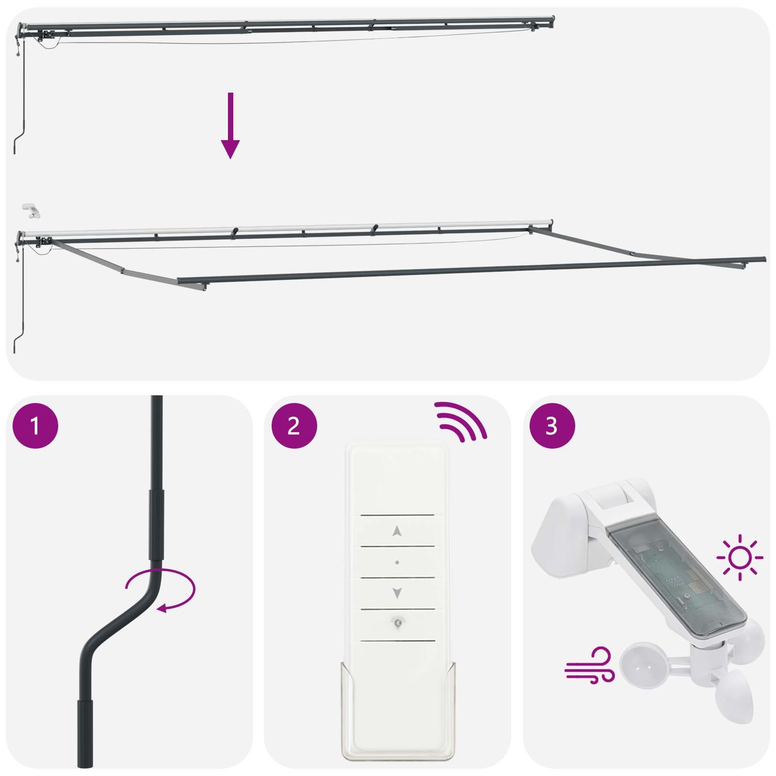 Automatisk Udtækkelig Markise med Led Multifarvet Stribe 600x300 Cm - billede 11