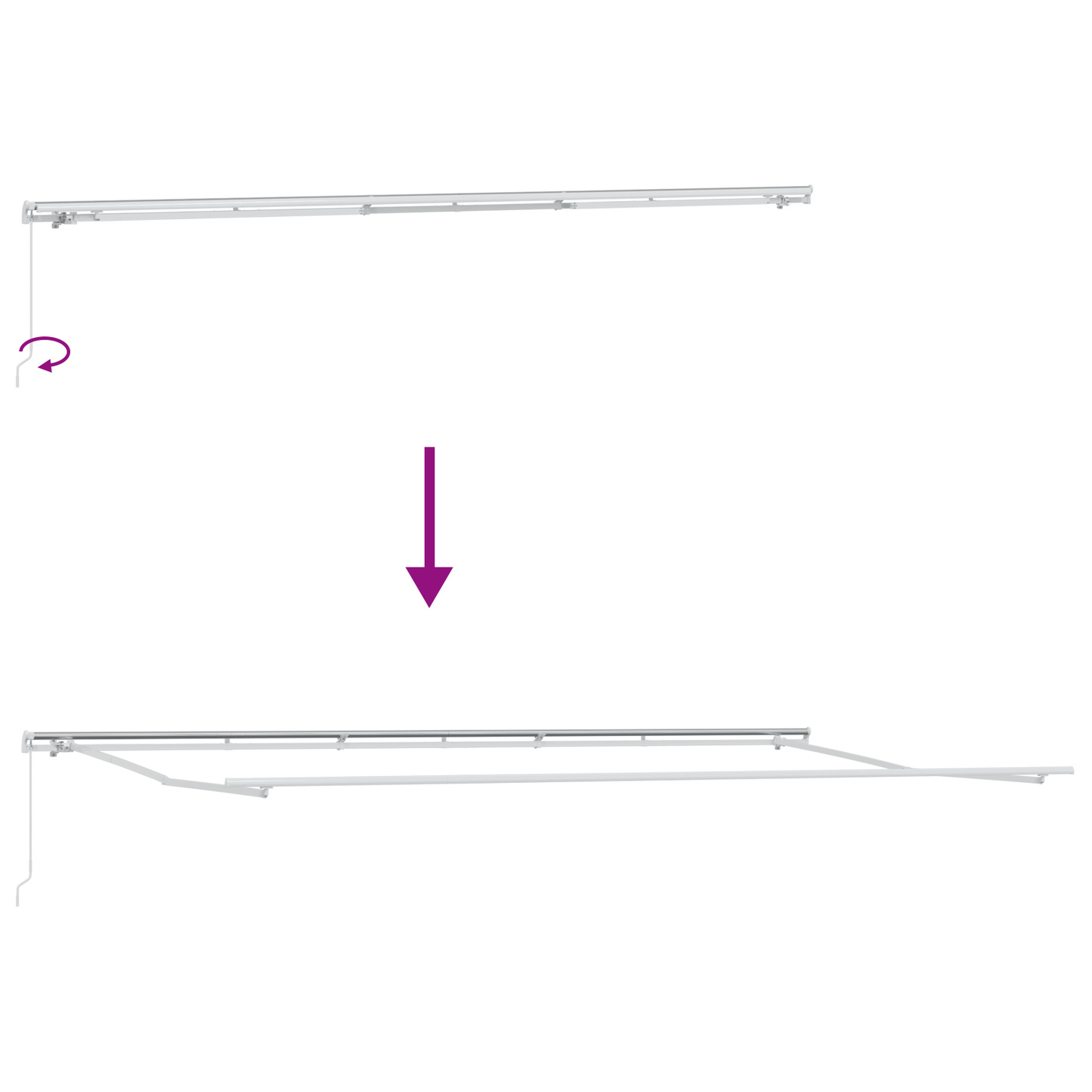 Manuel Udtækkelig Markise Sort 600x300 Cm&&markise Udskiftningsstof til 6x3 M Ramme Sort - billede 9