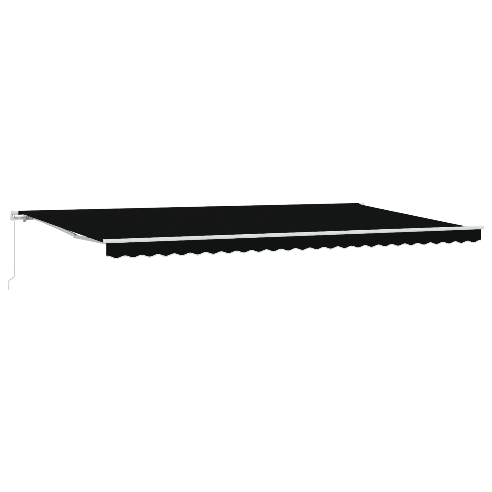 Manuel Udtækkelig Markise Sort 600x300 Cm&&markise Udskiftningsstof til 6x3 M Ramme Sort - billede 2