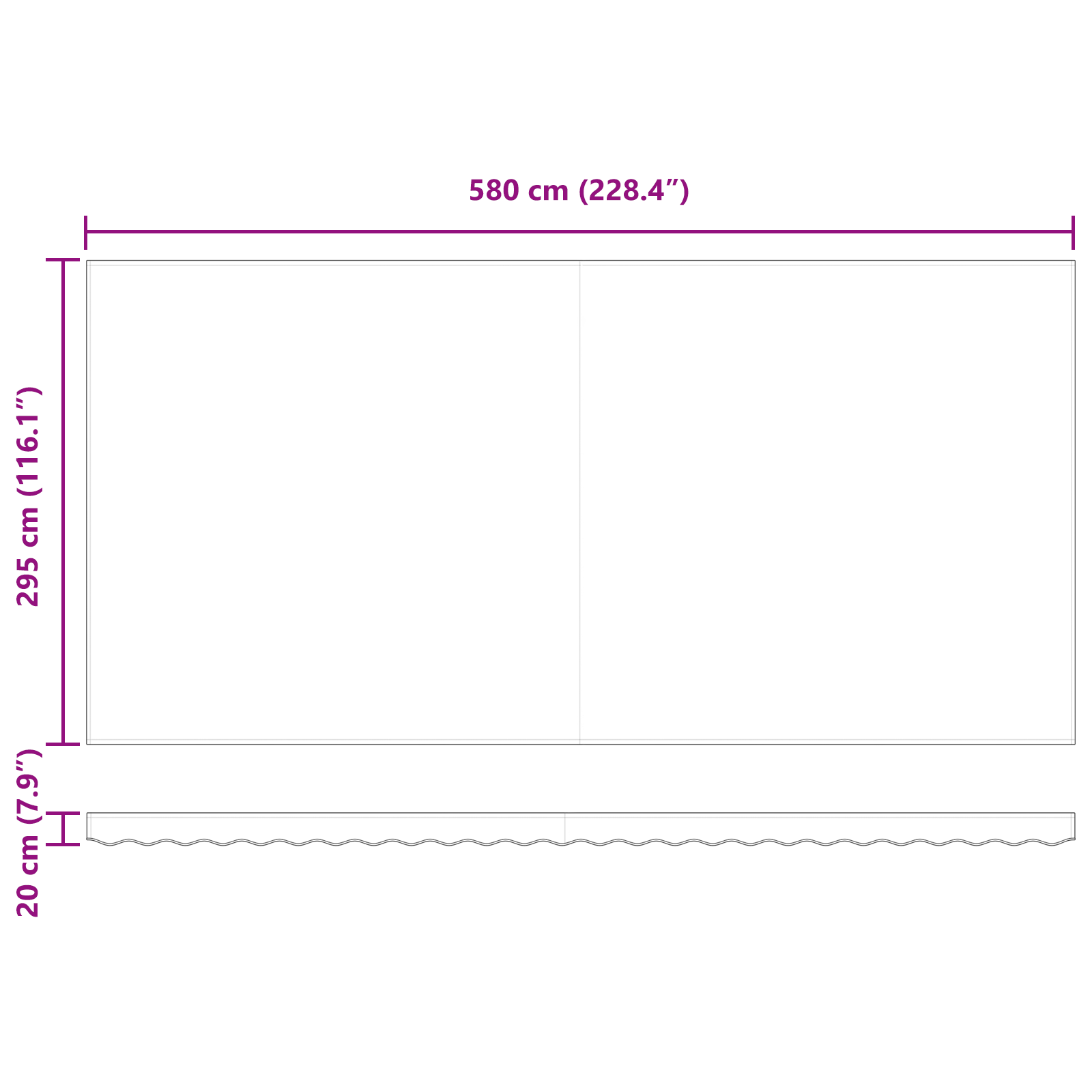 Manuel Udtækkelig Markise Sort 600x300 Cm&&markise Udskiftningsstof til 6x3 M Ramme Sort - billede 10