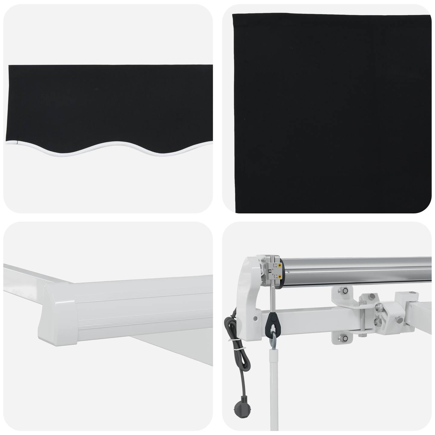 Automatisk Utrækkelig Markise - Sort 600 X 300 Cm - billede 8