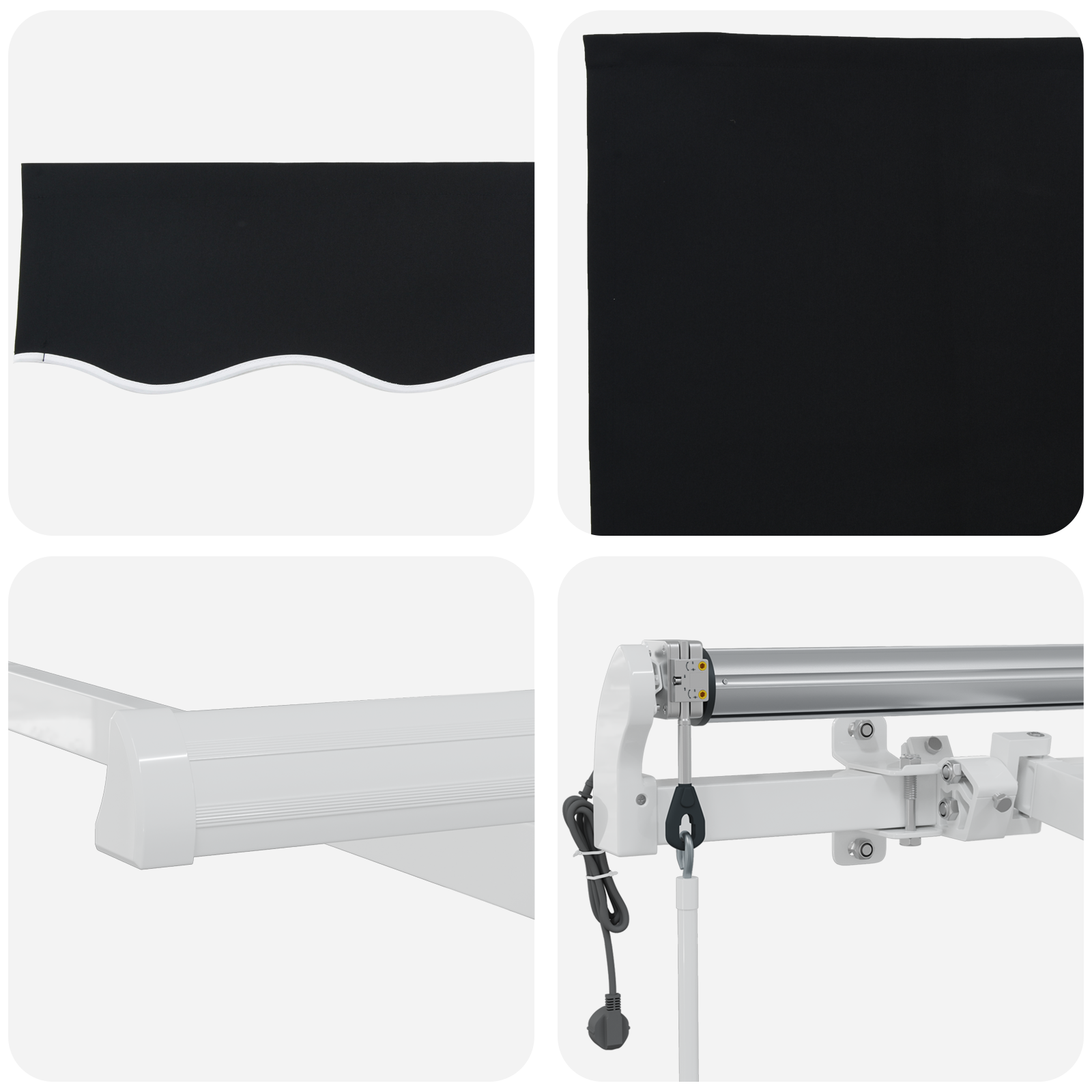 Automatisk Utrækkelig Markise - Sort 600 X 300 Cm - billede 8