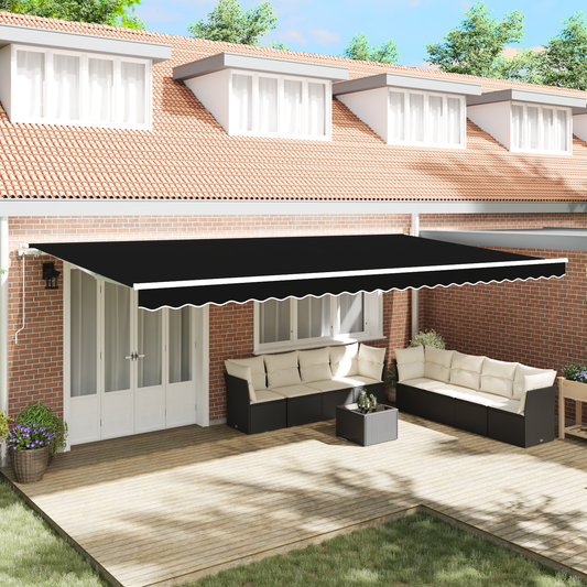 Automatisk Utrækkelig Markise - Sort 600 X 300 Cm - hovedbillede