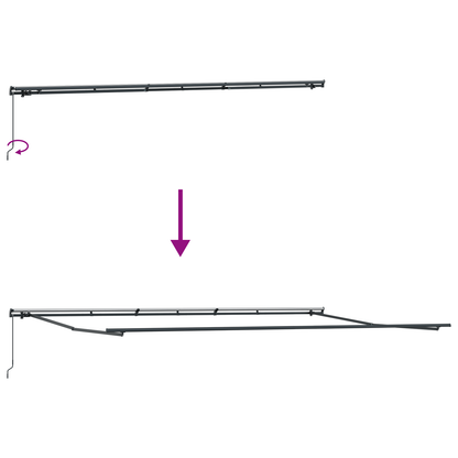 Manuel Utrækkelig Markise Sort 600x300 Cm - billede 9