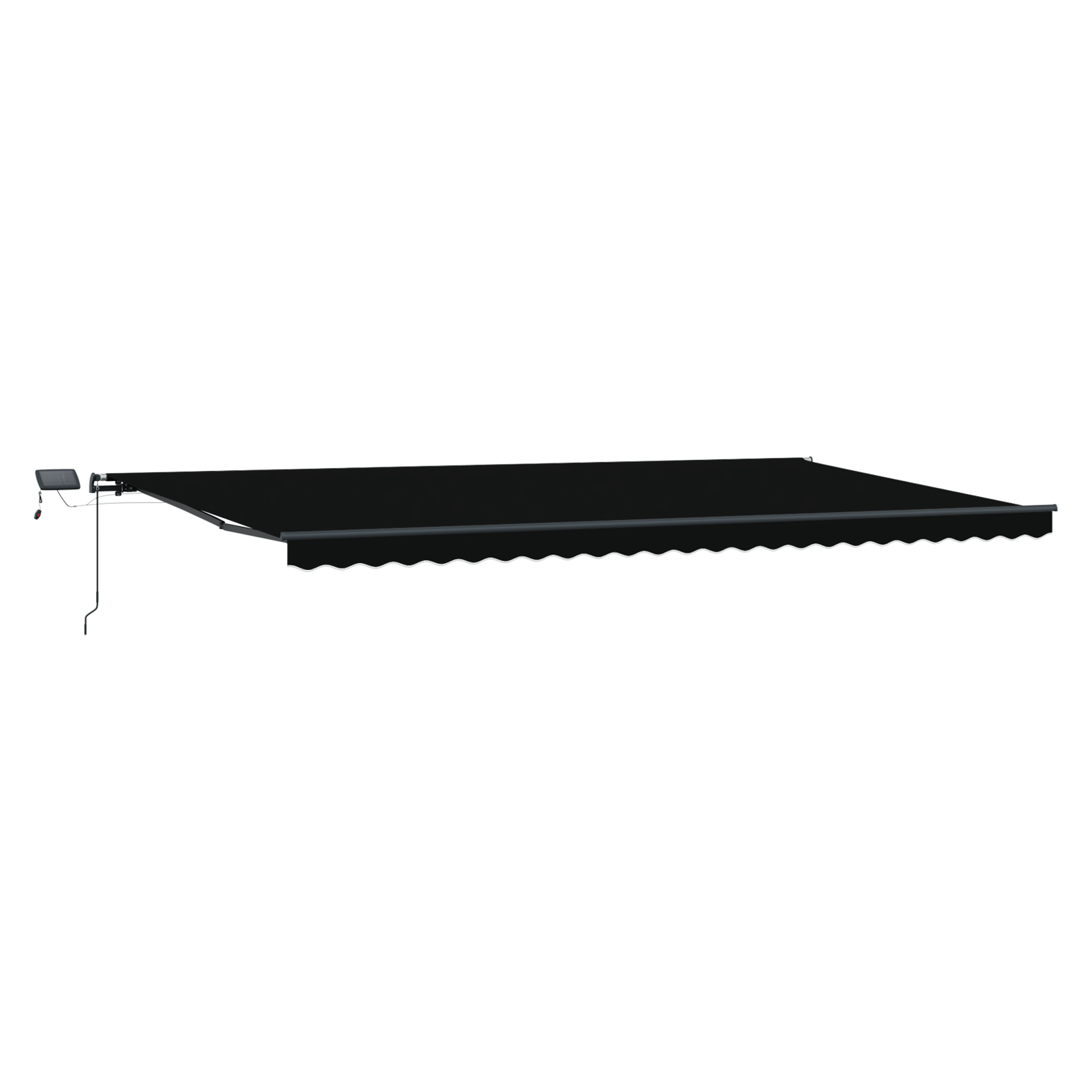 Manuel Udtækkelig Markise med Led Sort 600x300 Cm&&markise Erstatningsstof til 6x3 M Ramme Sort - billede 4