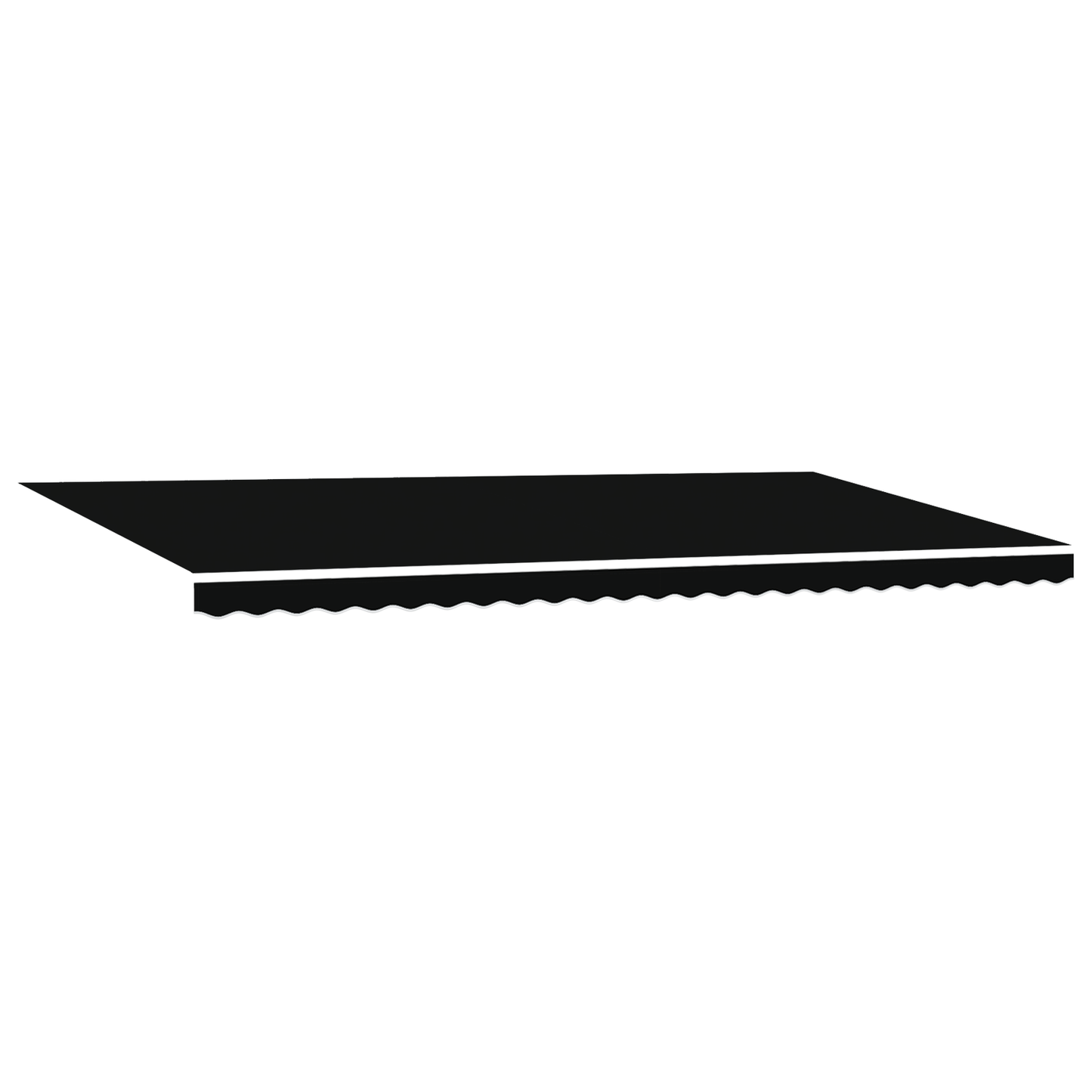 Manuel Udtækkelig Markise med Led Sort 600x300 Cm&&markise Erstatningsstof til 6x3 M Ramme Sort - billede 2