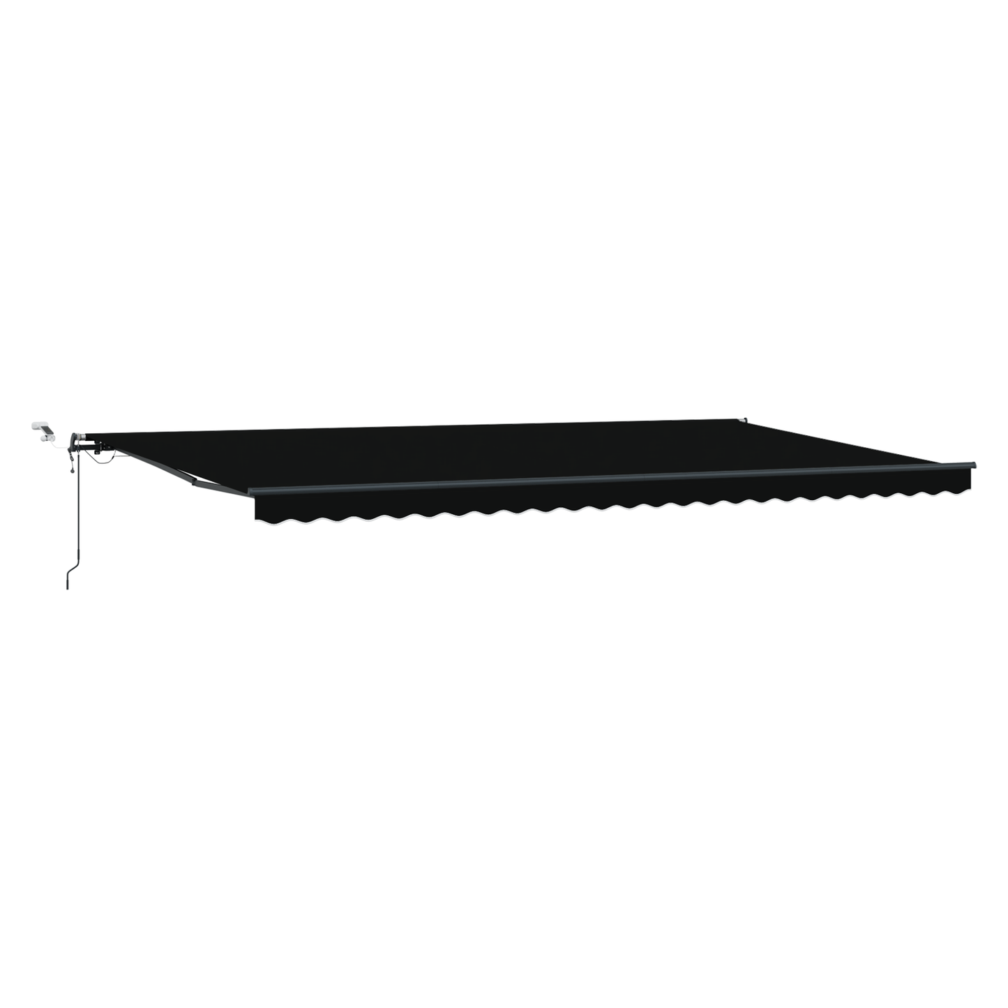 Automatisk Udtækkelig Markise med Led Sort 600x300 Cm&&markise Erstatningsstof til 6x3 M Ramme Sort - billede 2