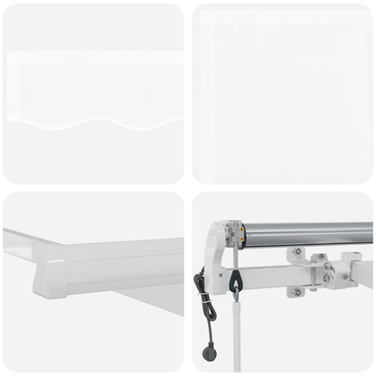 Automatisk Utrækkelig Markise Hvid 600 X 300 Cm - billede 8