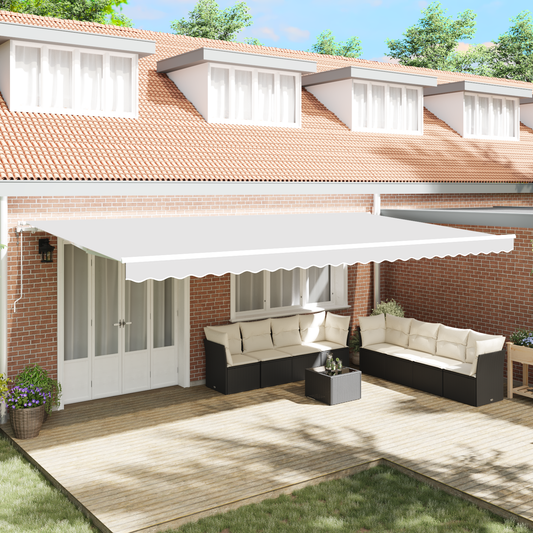 Automatisk Utrækkelig Markise Hvid 600 X 300 Cm - hovedbillede