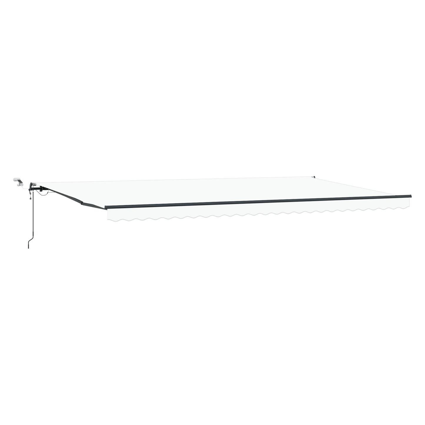 Automatisk Udtækkelig Markise med Led Hvid 600x300 Cm&&markise Udskiftningsstof til 6x3 M Ramme Hvid - billede 2