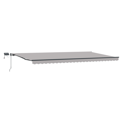 Manuel Udtækkelig Markise med Led Lysegrå 600x300 Cm&&markise Udskiftningsstof til 6x3 M Ramme Lysegrå - billede 4