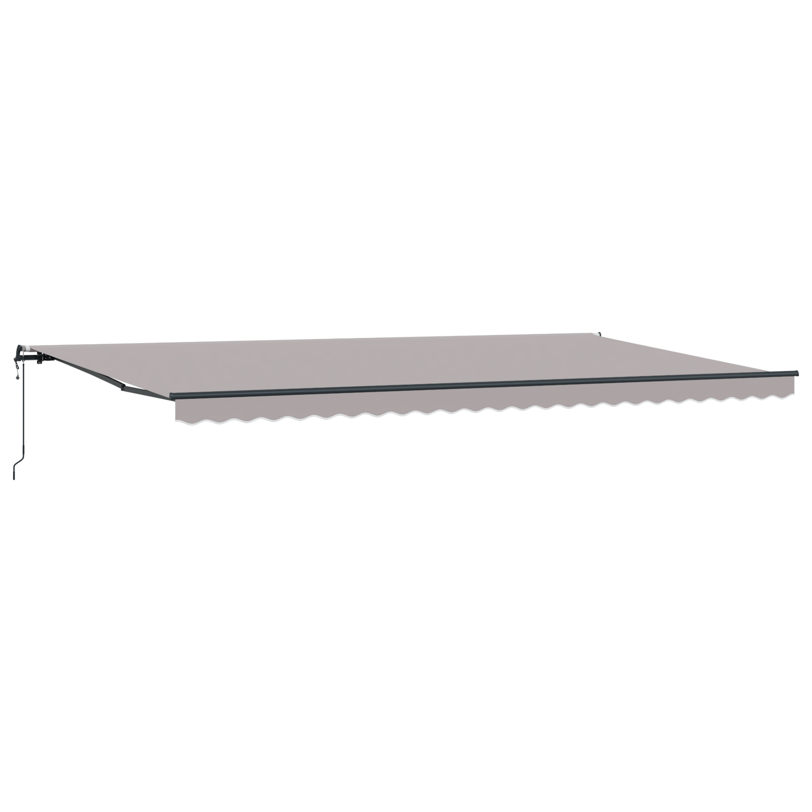 Automatisk Udtækkelig Markise Lysegrå 600x300 Cm&&erstatningsstof til 6x3 M Ramme Lysegrå - billede 2