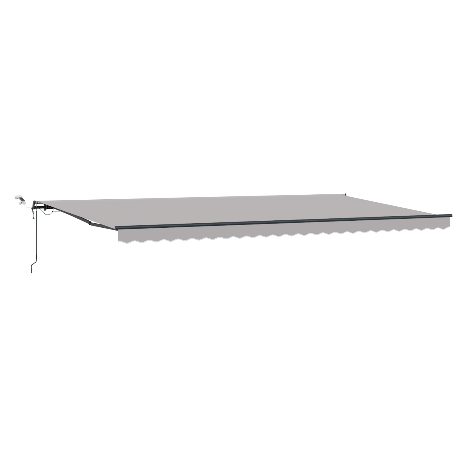 Automatisk Udrulbar Markise med Led Lysegrå 600x300 Cm&&markise Erstatningsstof til 6x3 M Ramme Lysegrå - billede 2