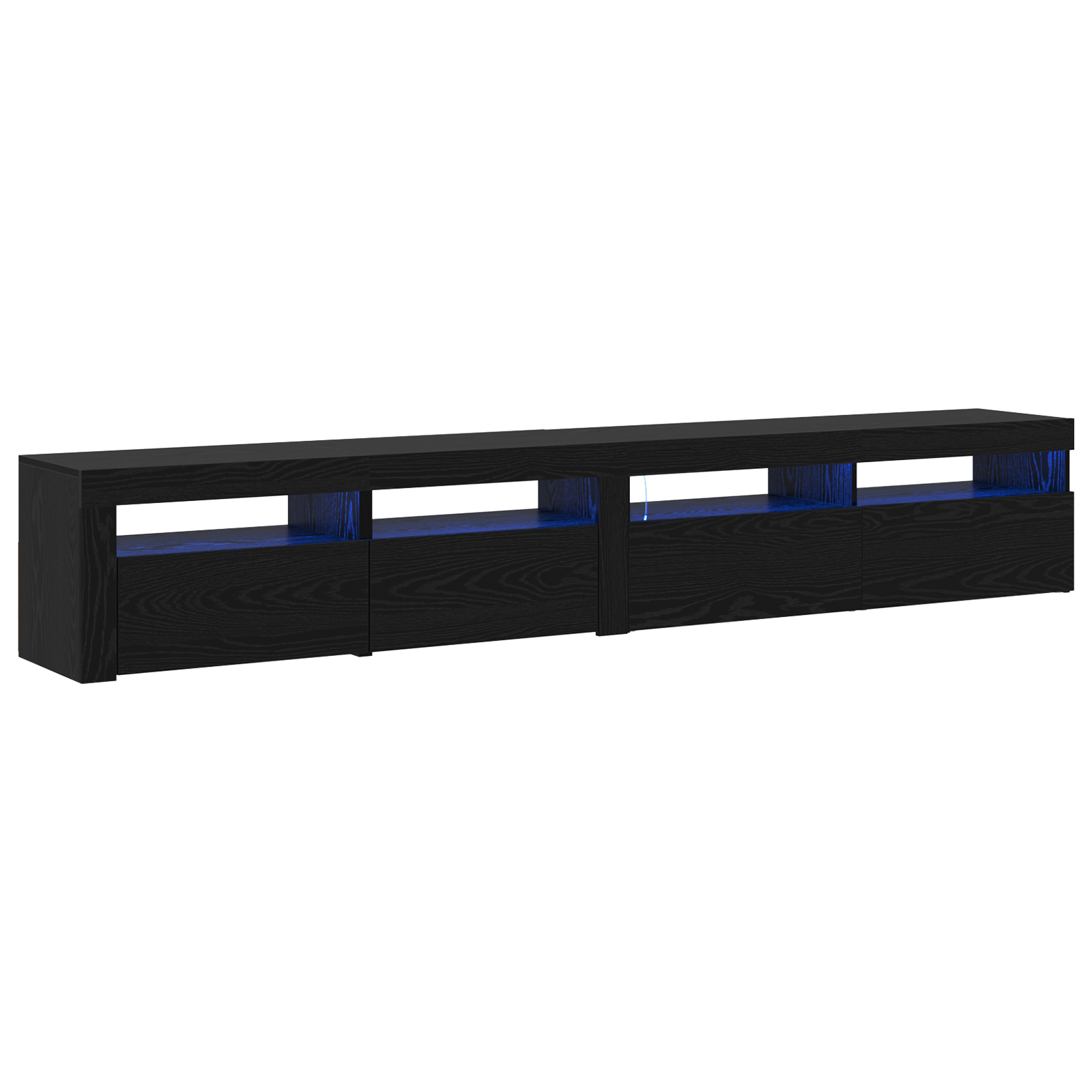 Tv-skabe 2 Stk med Led Lys Sort Eg Konstrueret Træ&&tv-skab med Led Sort Eg 120x35x40 Cm Konstrueret Træ - billede 2
