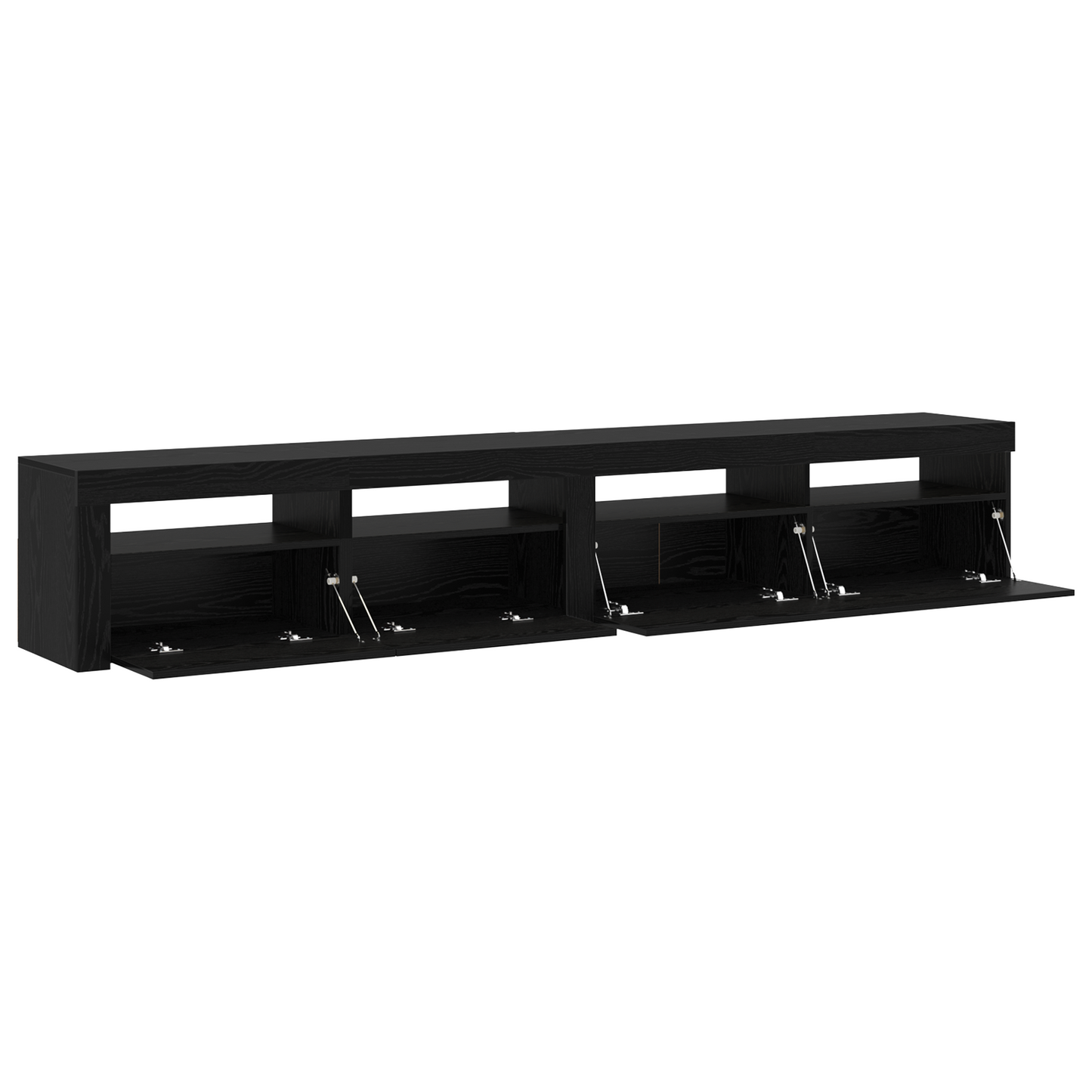 Tv-skabe 2 Stk med Led Lys Sort Eg Konstrueret Træ&&tv-skab med Led Sort Eg 120x35x40 Cm Konstrueret Træ - billede 5