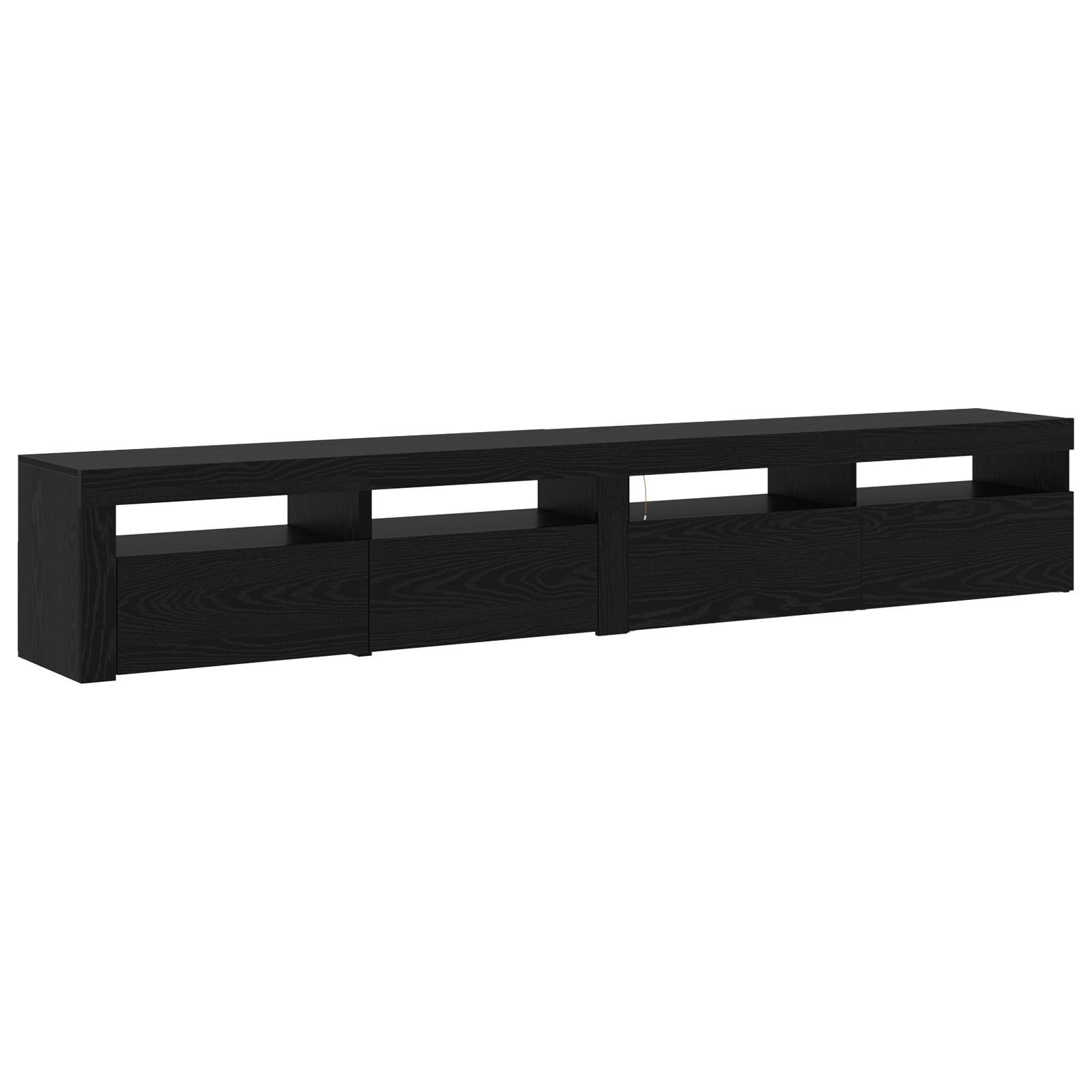 Tv-skabe 2 Stk med Led Lys Sort Eg Konstrueret Træ&&tv-skab med Led Sort Eg 120x35x40 Cm Konstrueret Træ - billede 8