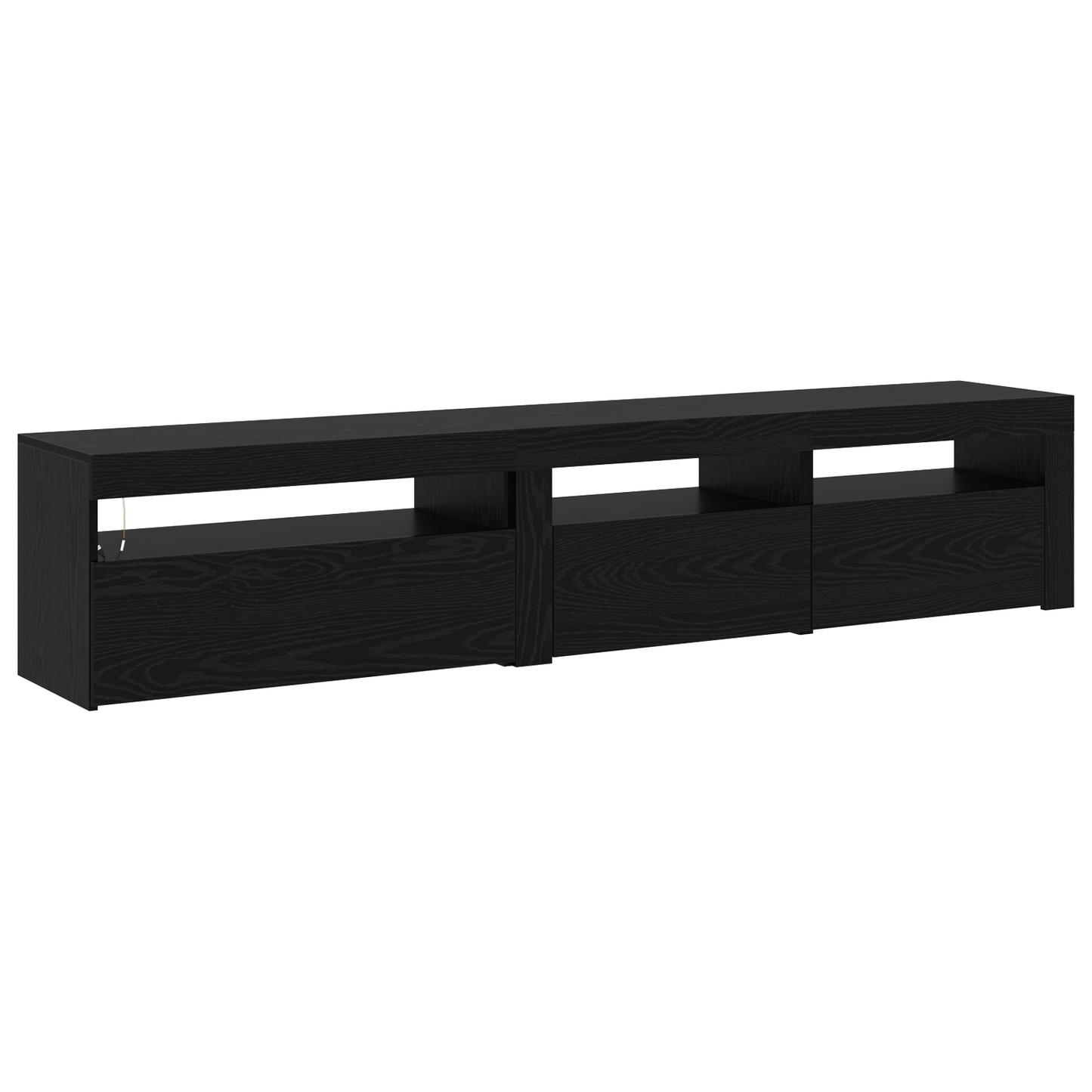 Tv Skabe 2 Stk med Led Lys Sort Egetræ Konstrueret Træ&&tv Stativ med Led Lys - Sort Egetræ - 75x35x40 Cm - Lavet af Konstrueret Træ - billede 8