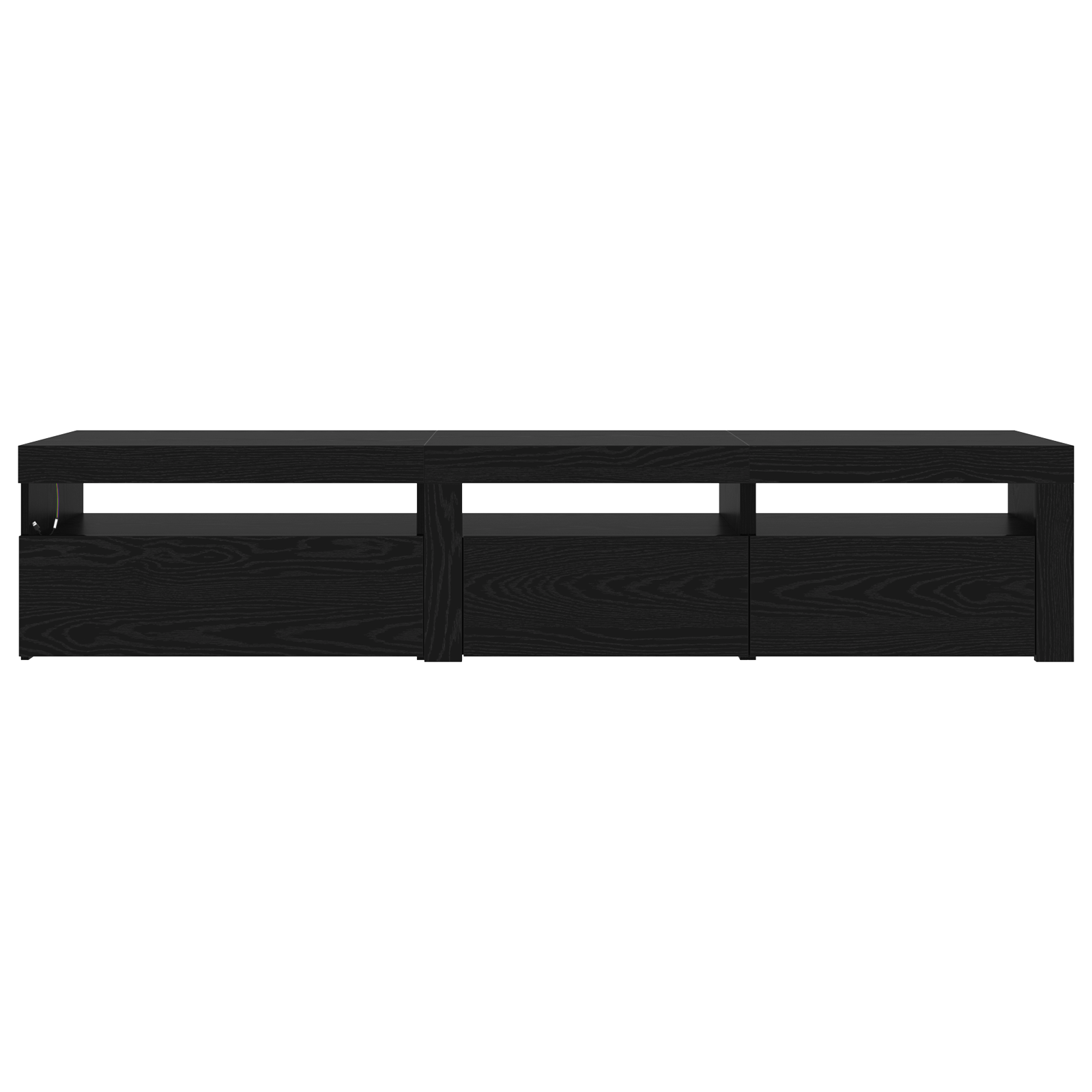 Tv Skabe 2 Stk med Led Lys Sort Egetræ Konstrueret Træ&&tv Stativ med Led Lys - Sort Egetræ - 75x35x40 Cm - Lavet af Konstrueret Træ - billede 9