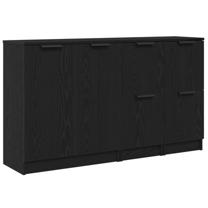 Skænk Sort Eg 180 X 30 X 70 Cm Konstrueret Træ