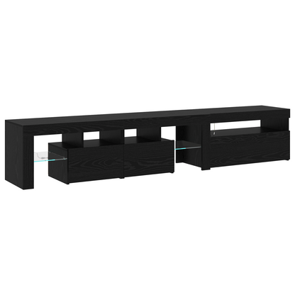 Tv Skabe 2 Stk med Led Lys Sort Eg Konstrueret Træ&&tv Stand med Led Lys - Sort Eg - 75x35x40 Cm - Lavet af Konstrueret Træ - billede 8