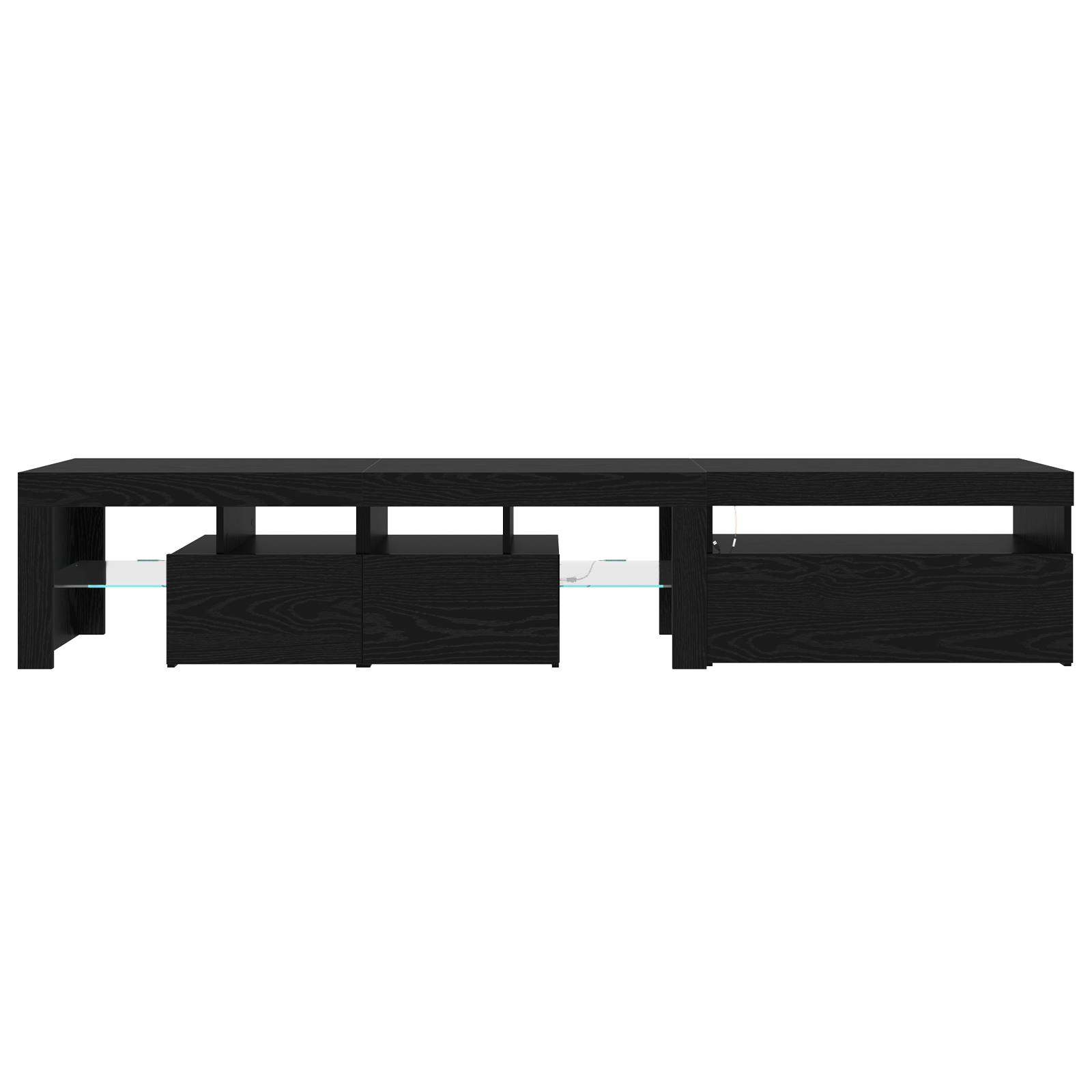Tv Skabe 2 Stk med Led Lys Sort Eg Konstrueret Træ&&tv Stand med Led Lys - Sort Eg - 75x35x40 Cm - Lavet af Konstrueret Træ - billede 9