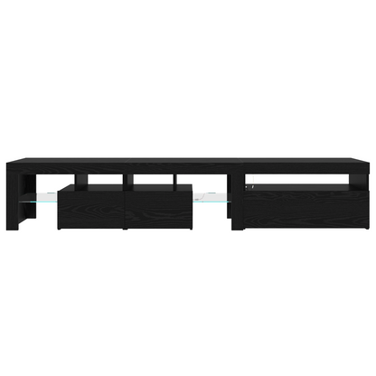 Tv Skabe 2 Stk med Led Lys Sort Eg Konstrueret Træ&&tv Stand med Led Lys - Sort Eg - 75x35x40 Cm - Lavet af Konstrueret Træ - billede 9