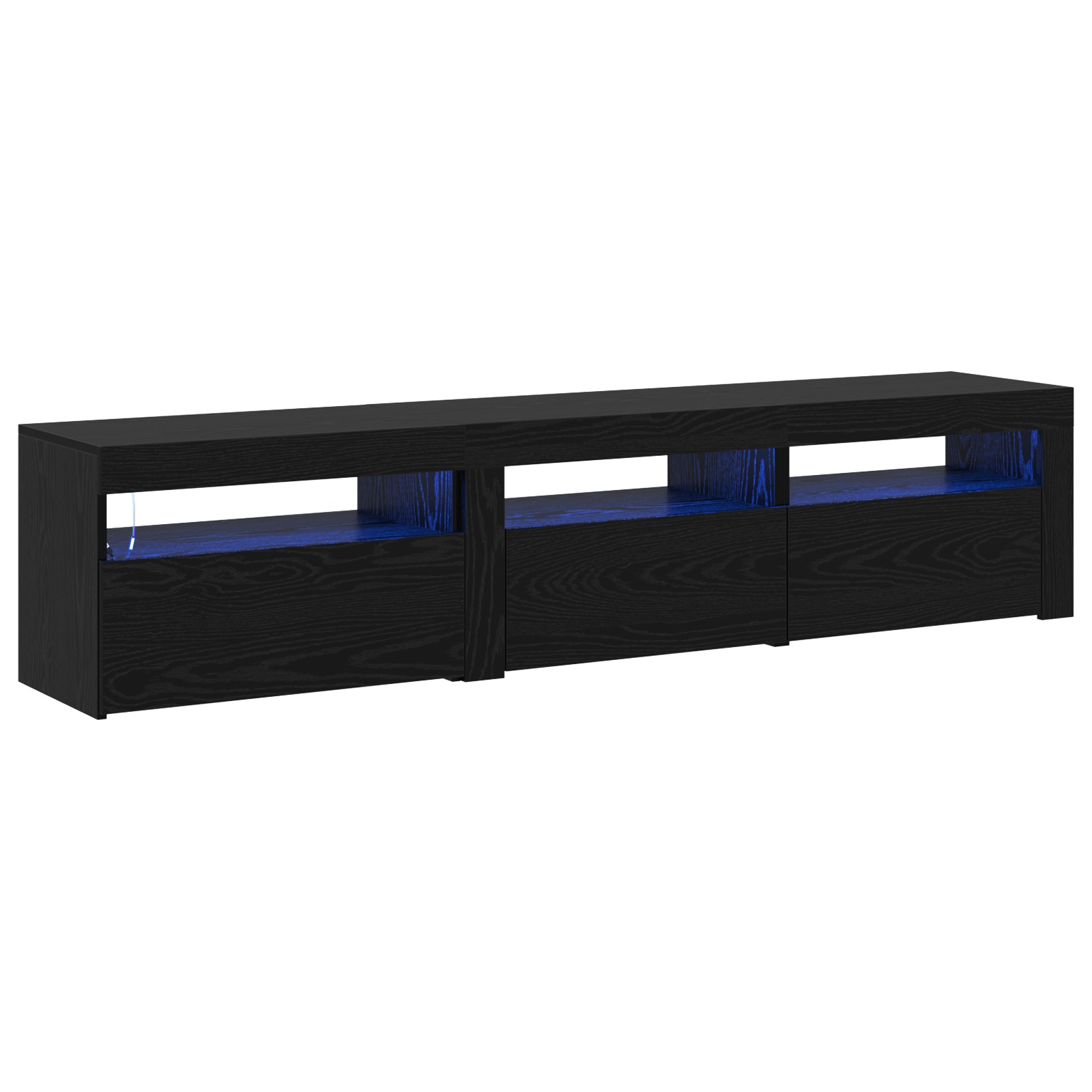 Tv-skabe 2 Stk med Led-lys Sort Egetræ Konstrueret Træ&&sort Egetræ Tv-stativ med Led-lys, 60x35x40 Cm, Lavet af Konstrueret Træ - billede 2