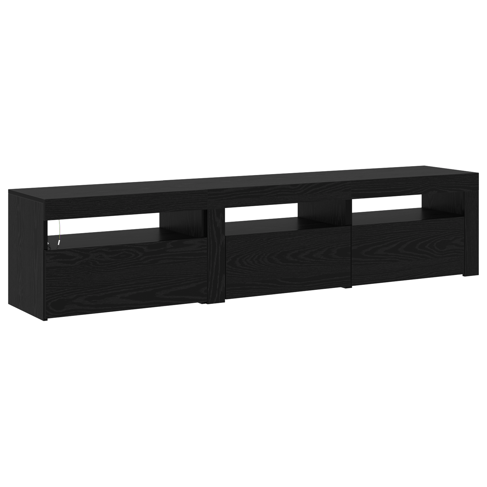 Tv-skabe 2 Stk med Led-lys Sort Egetræ Konstrueret Træ&&sort Egetræ Tv-stativ med Led-lys, 60x35x40 Cm, Lavet af Konstrueret Træ - billede 8