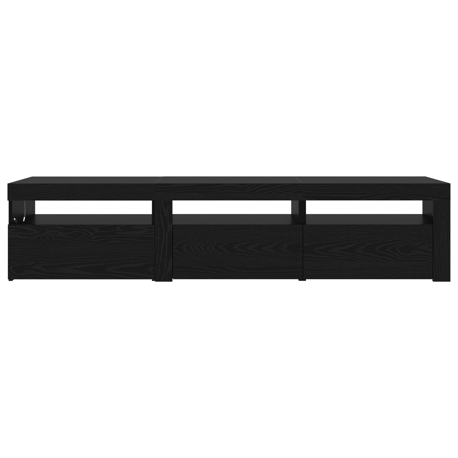 Tv-skabe 2 Stk med Led-lys Sort Egetræ Konstrueret Træ&&sort Egetræ Tv-stativ med Led-lys, 60x35x40 Cm, Lavet af Konstrueret Træ - billede 9
