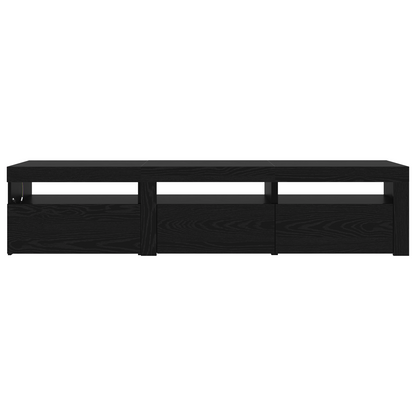 Tv-skabe 2 Stk med Led-lys Sort Egetræ Konstrueret Træ&&sort Egetræ Tv-stativ med Led-lys, 60x35x40 Cm, Lavet af Konstrueret Træ - billede 9