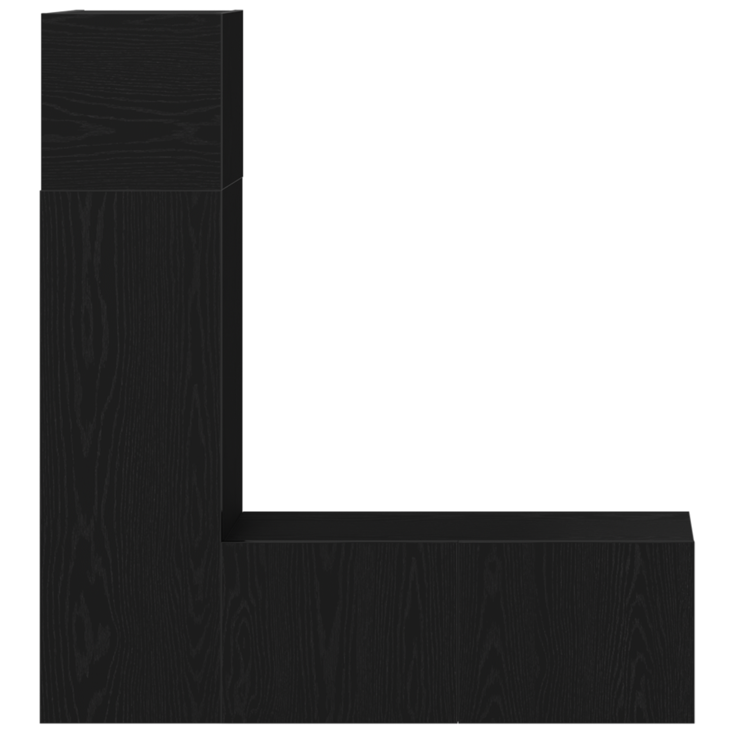 Tv-Møbelsæt 3 Dele Sort Eg 130.5 X 30 X 140 Cm Konstrueret Træ