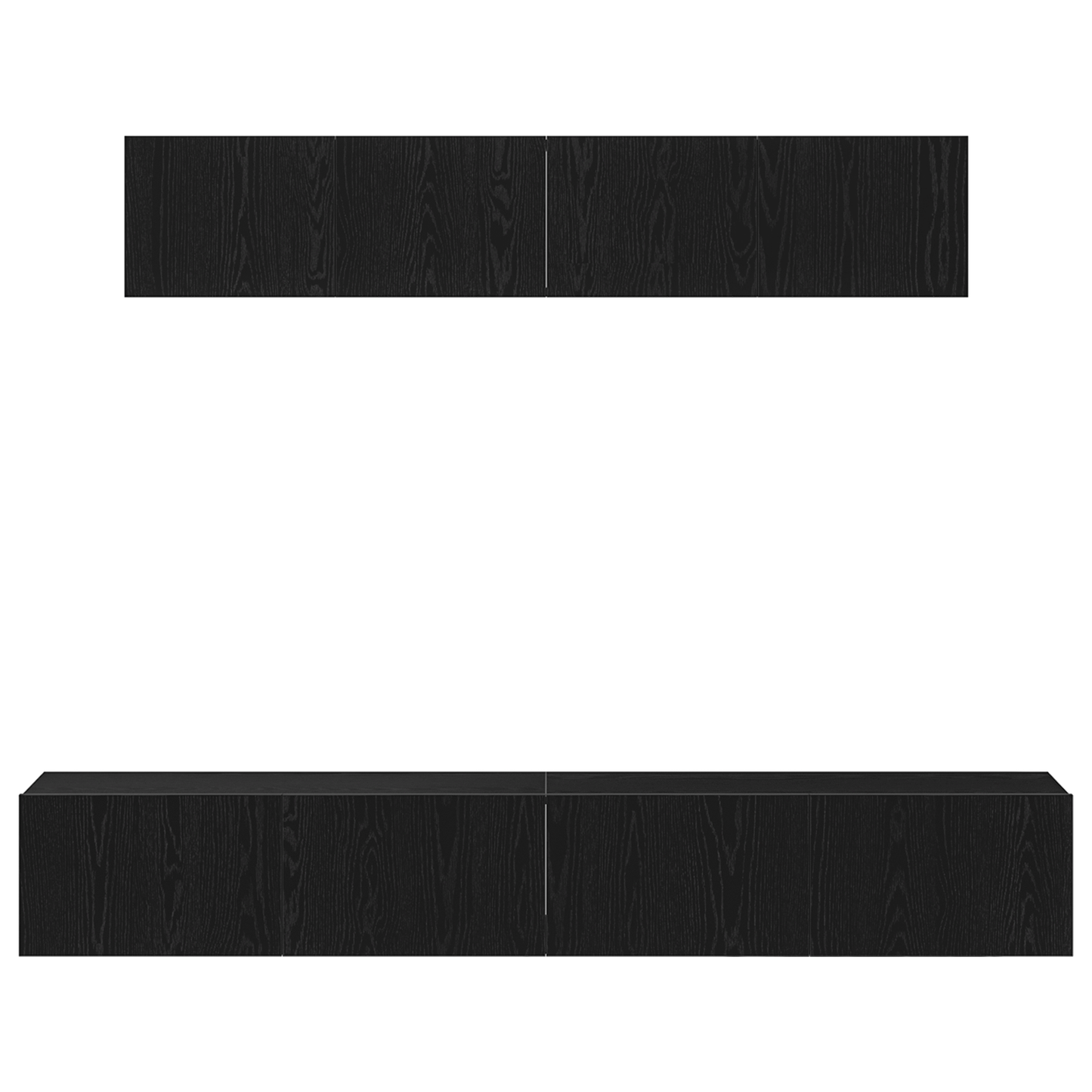 Tv-Møbelsæt 4 Dele Sort Eg 100 X 30 X 30 Cm Konstrueret Træ