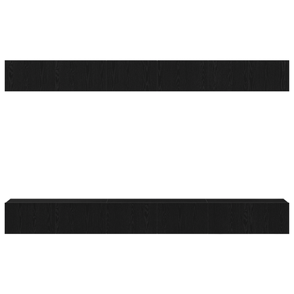 Tv-Møbelsæt 6 Dele Sort Eg 100 X 30 X 30 Cm Konstrueret Træ