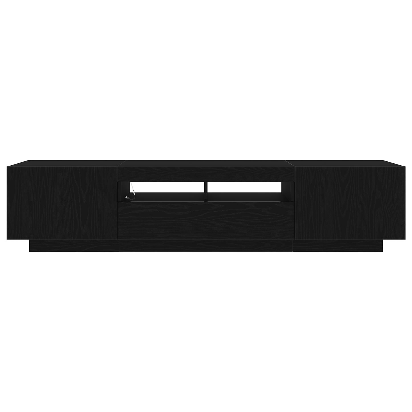 Tv-Skab 2 Dele Sort 180 X 35 X 40 Cm Konstrueret Træ