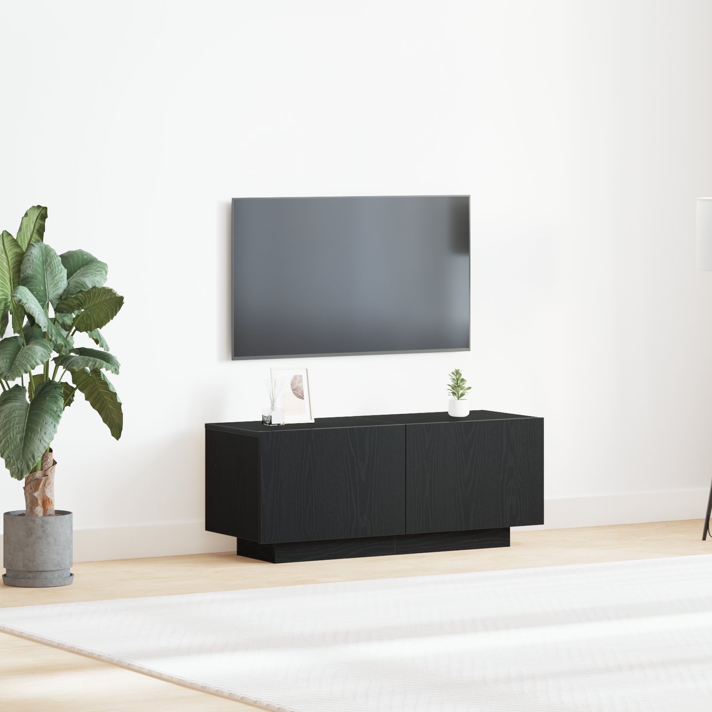 Sengebord Sort Egetræ Cm Konstrueret Træ