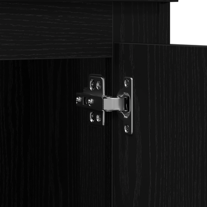 Highboard Sort Eg 132 X 35,5 X 103,5 Cm Konstrueret Træ