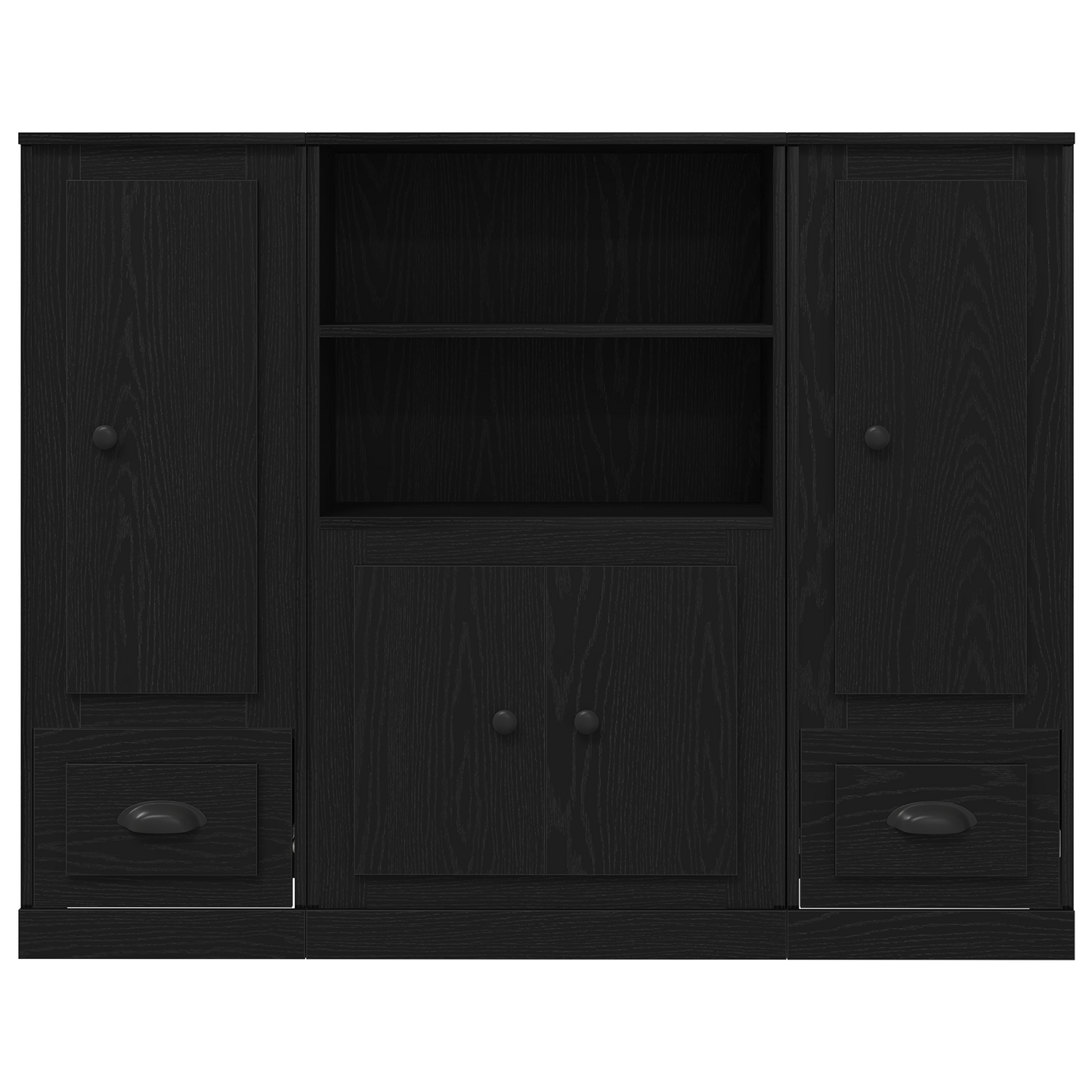 Highboard Sort Eg 132 X 35,5 X 103,5 Cm Konstrueret Træ