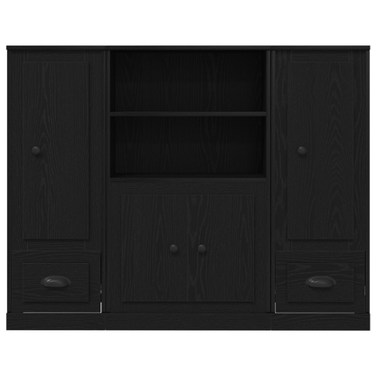 Highboard Sort Eg 132 X 35,5 X 103,5 Cm Konstrueret Træ