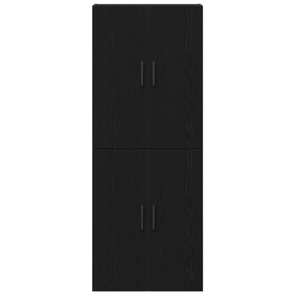 Vægskab 2 Dele Sort Eg 69.5 X 34 X 90 Cm Konstrueret Træ