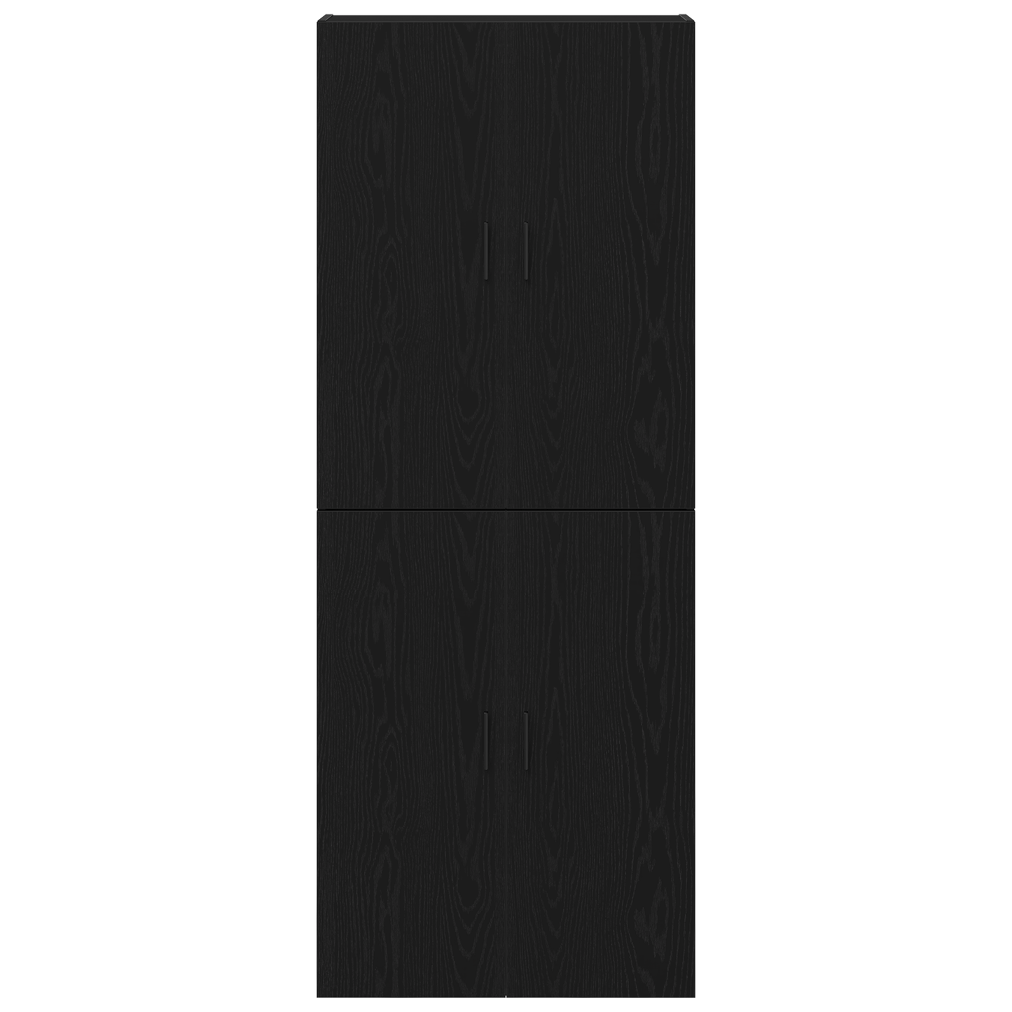 Vægskab 2 Dele Sort Eg 69.5 X 34 X 90 Cm Konstrueret Træ