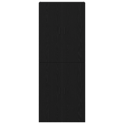 Vægskab 2 Dele Sort Eg 69.5 X 34 X 90 Cm Konstrueret Træ