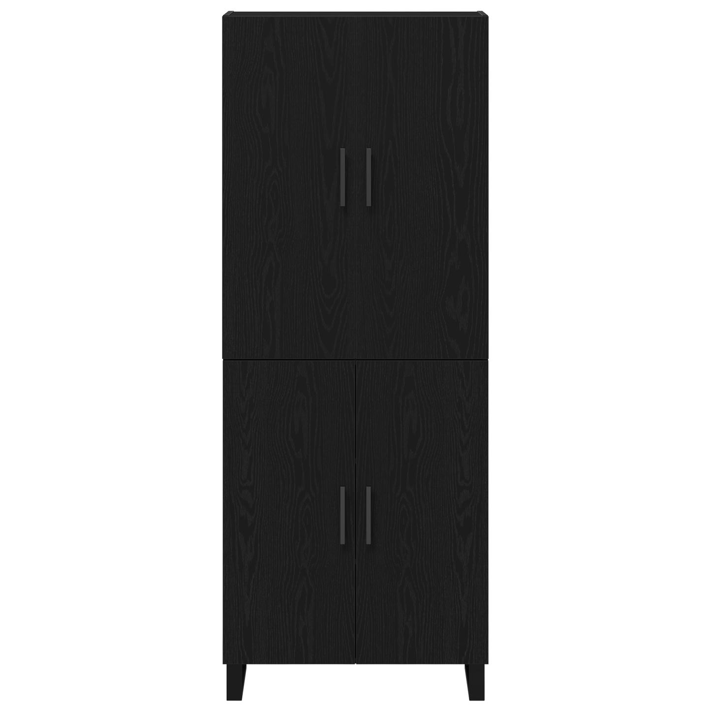 Sideboard 2 Dele Sort Eg 69,5 X 34 X 180 Cm Konstrueret Træ