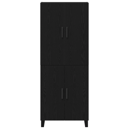 Sideboard 2 Dele Sort Eg 69,5 X 34 X 180 Cm Konstrueret Træ