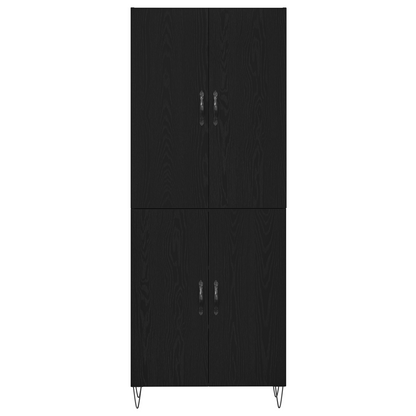 Highboard Sort Eg 69,5 X 34 X 180 Cm Konstrueret Træ