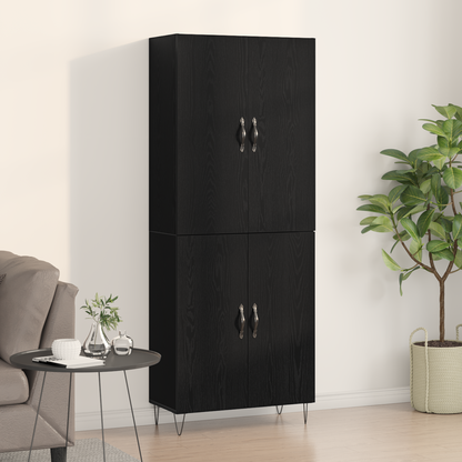 Highboard Sort Eg 69,5 X 34 X 180 Cm Konstrueret Træ