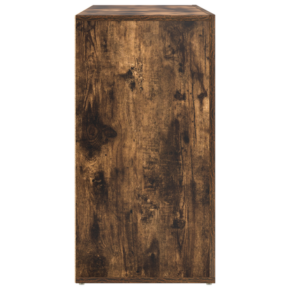 Sideboard Med Skuffe Røget Eg 120 X 36 X 69 Cm Konstrueret Træ