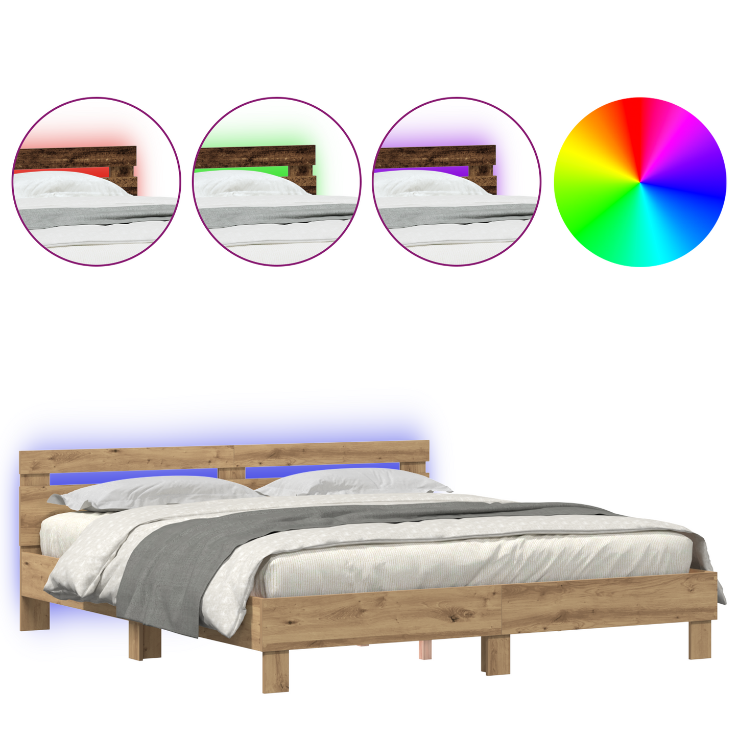 Træ Sengeramme Kunstnerisk Egetræ Massivt Egetræ 200 X 200 Cm - billede 4