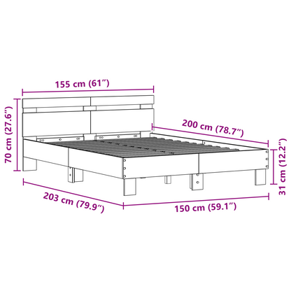 Træseng Håndlavet Egetræ Træ 150 X 200 Cm - billede 12