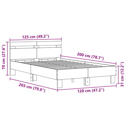 Træsengeramme Kunstnerisk Egetræ Massivt Egetræ 120 X 200 Cm - billede 12