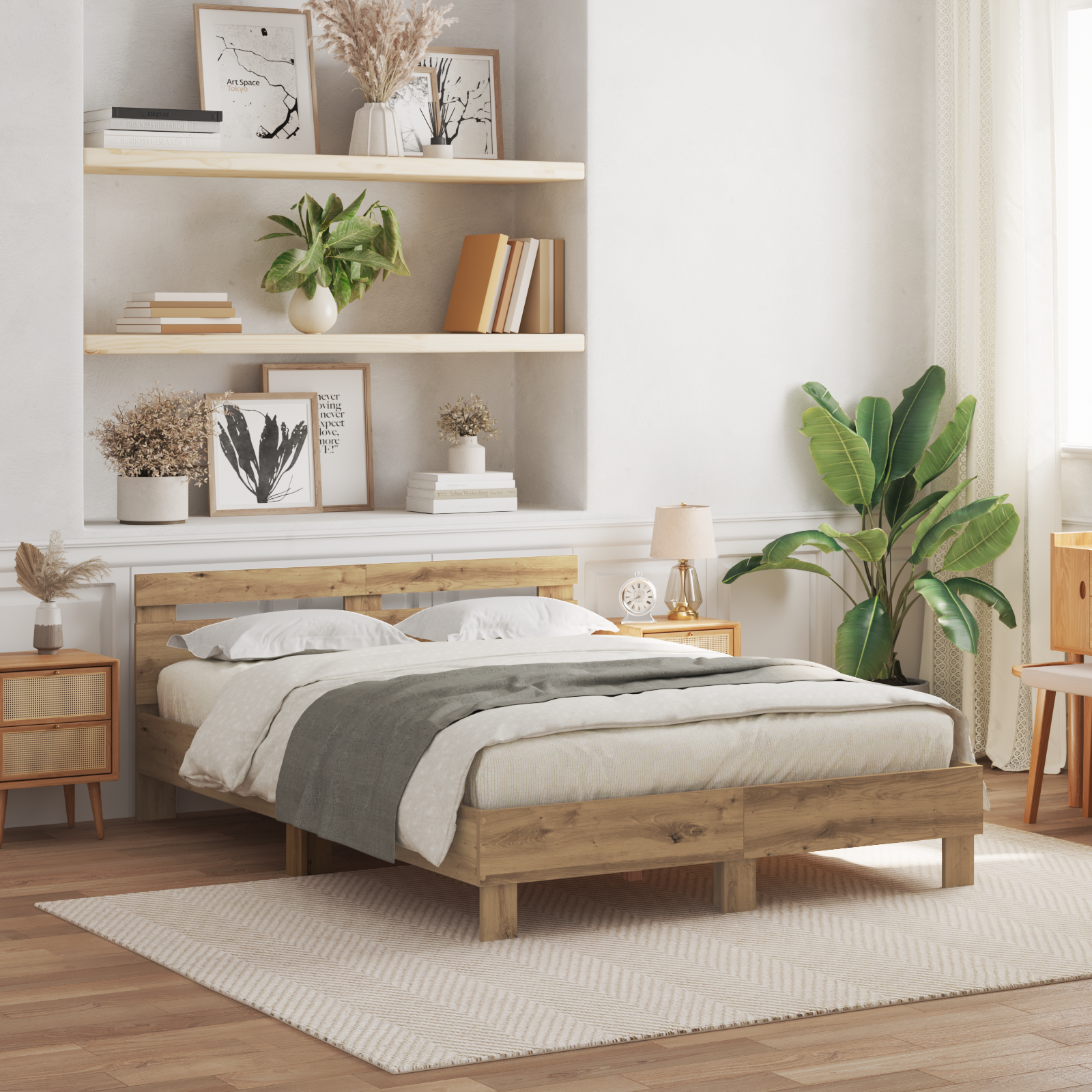 Egetræ Sengestel Artisan Egetræ Massivt Egetræ 140 X 190 Cm - hovedbillede